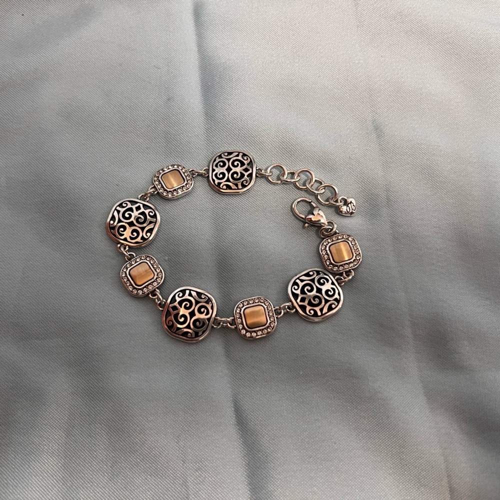 Brighton Two Tone Square- Circle Link bracelet